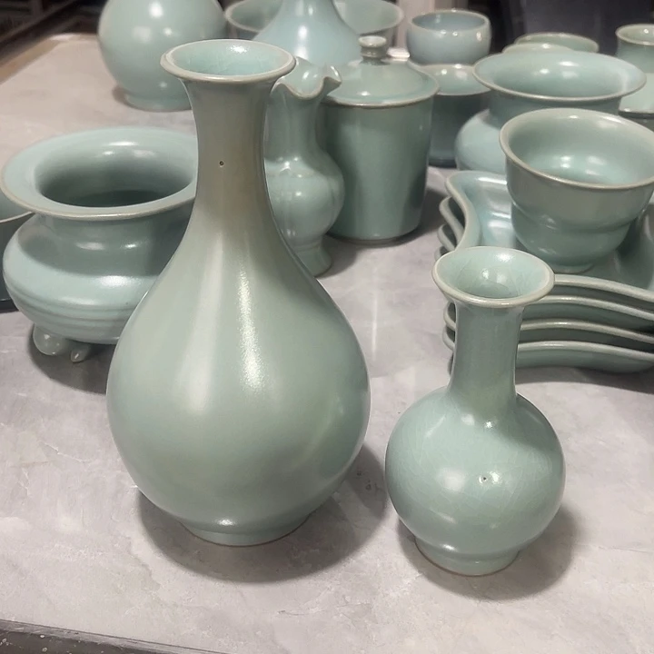 用***…摆件陶仿古釉玉壶春微瑕