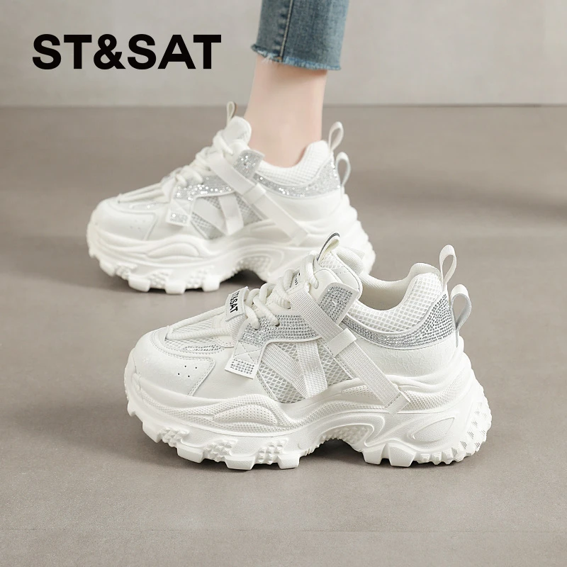 星期六鞋子女款爆款2025新款春季轻奢鞋子网红百搭厚底老爹鞋女鞋