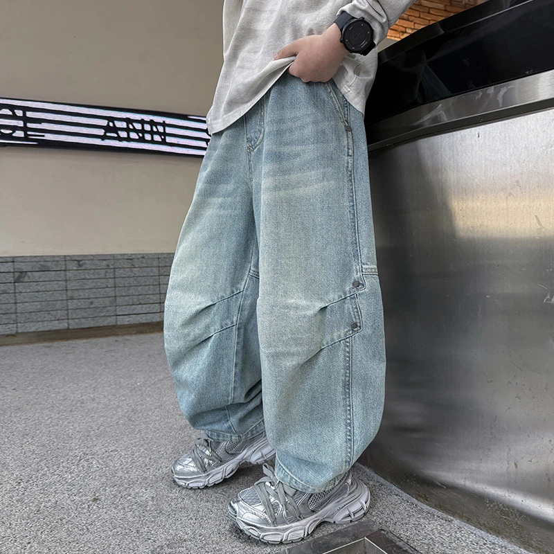 男童春秋款裤子2025新款儿童装春装中大童男孩直筒牛仔裤春季潮流