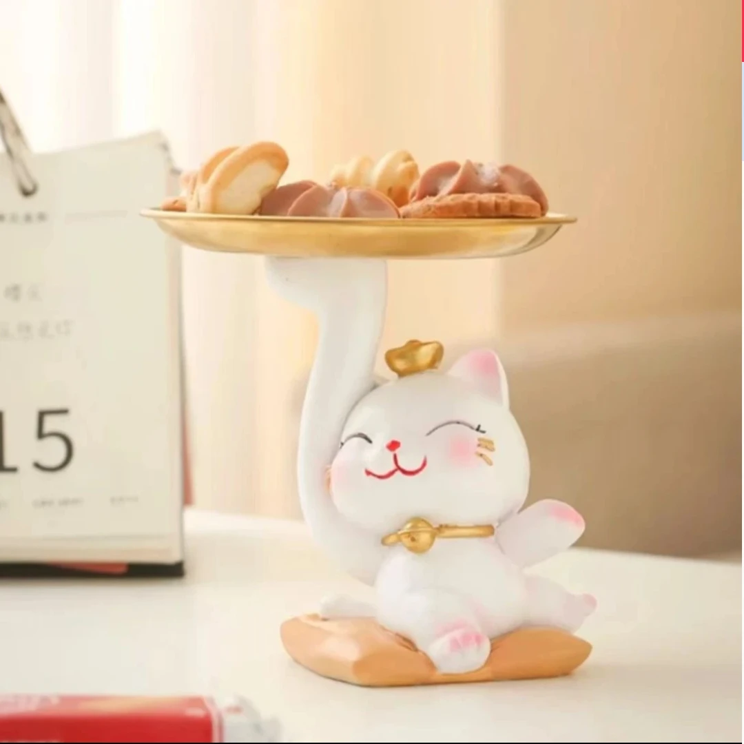 新创意招财猫钥匙收纳摆件进门入户玄关家居装饰品