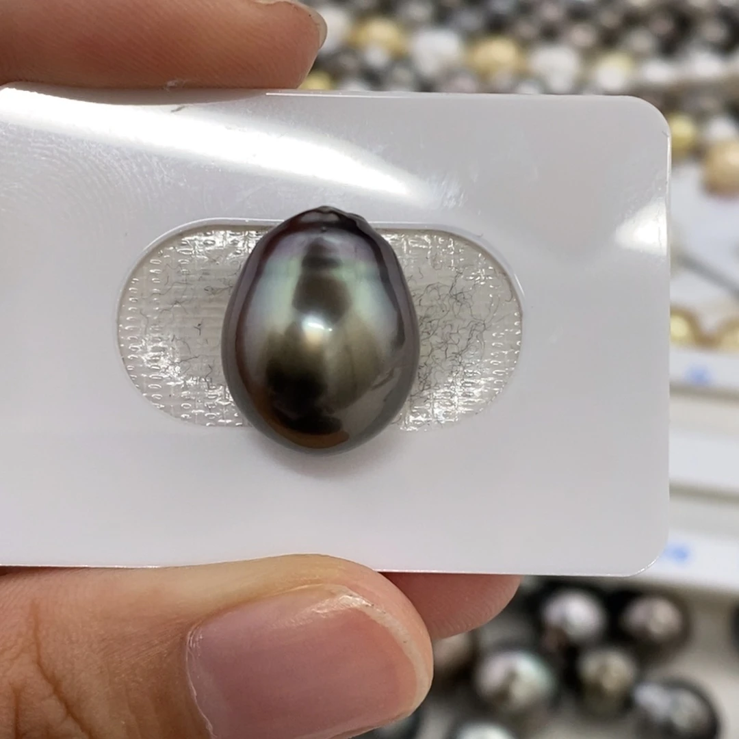 裸珠海水珍珠大溪地巴洛克强光13.3m微瑕