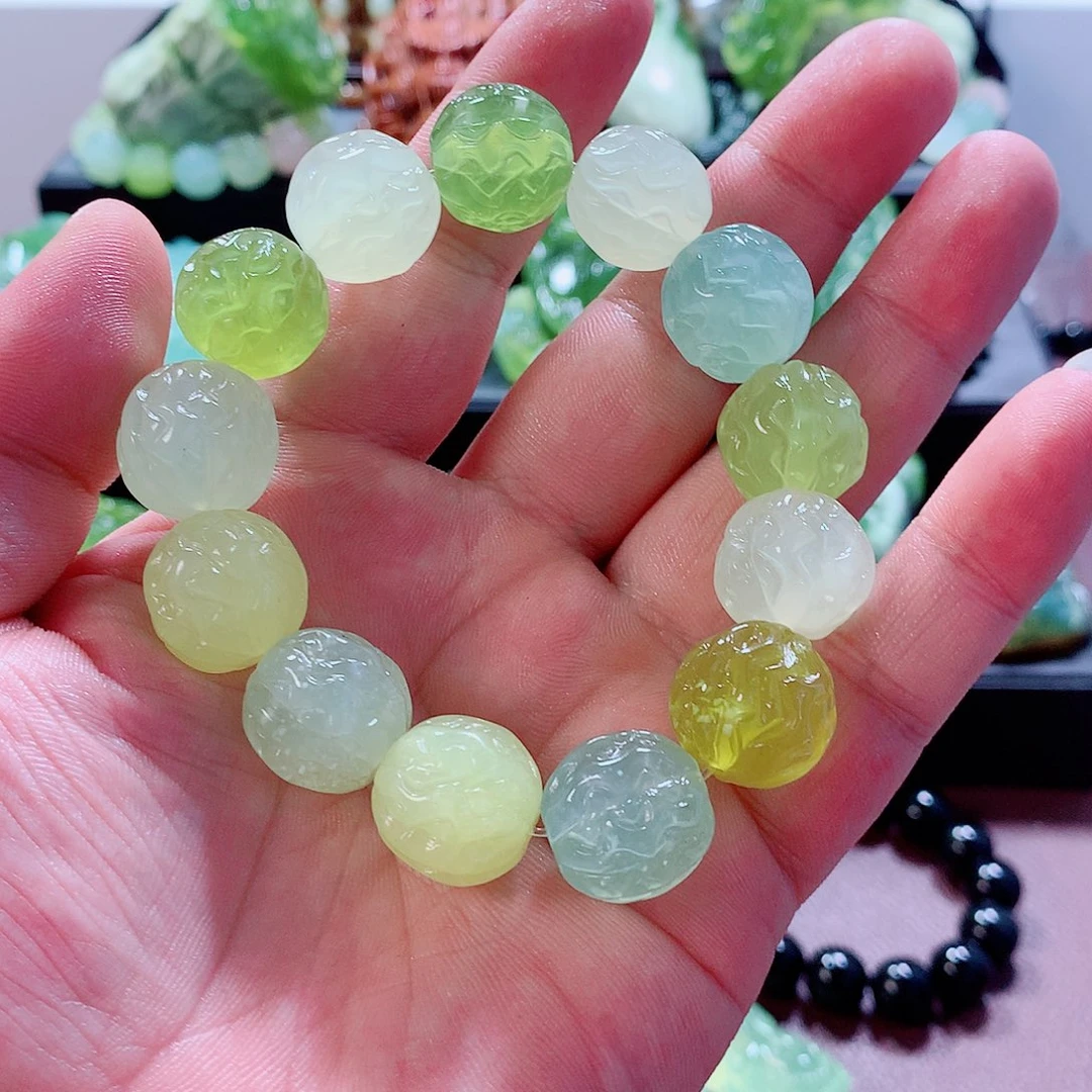 蛇纹石玉手串未镶嵌用****7