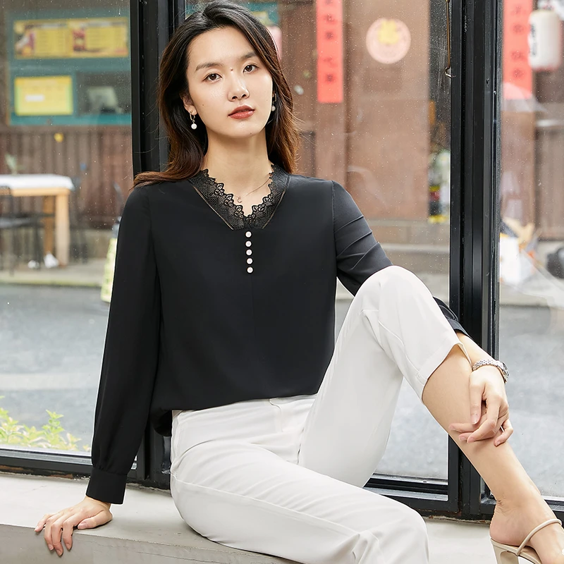 【曼贝宠粉节】9831黑色衬衫女设计感夏季新款宽松洋气上衣
