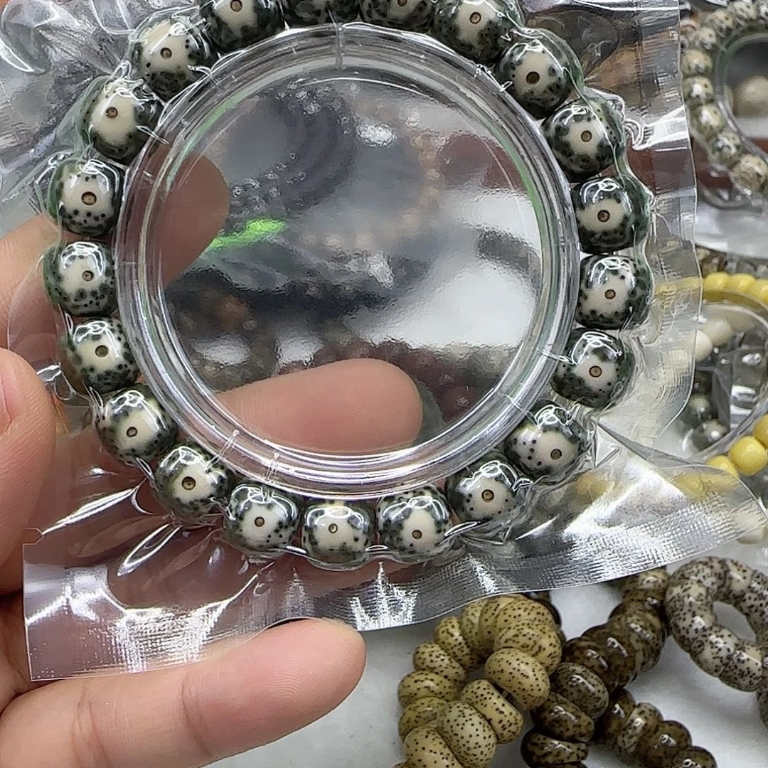 手串星月菩提154殿堂卡姿兰大眼睛绿包白11×10单圈