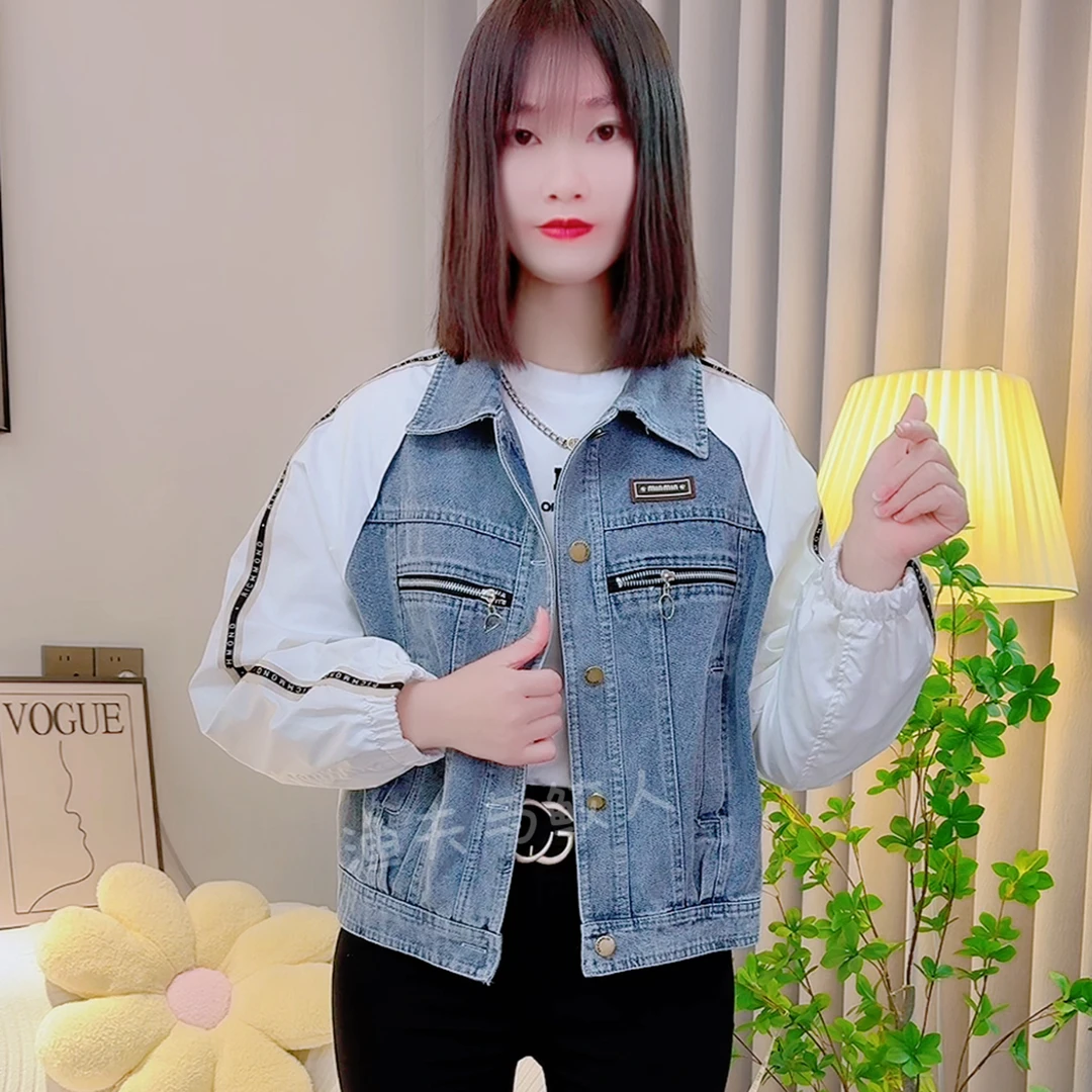 撞色短款拼接春季小个子外套女2025新款洋气棒球服百搭夹克潮