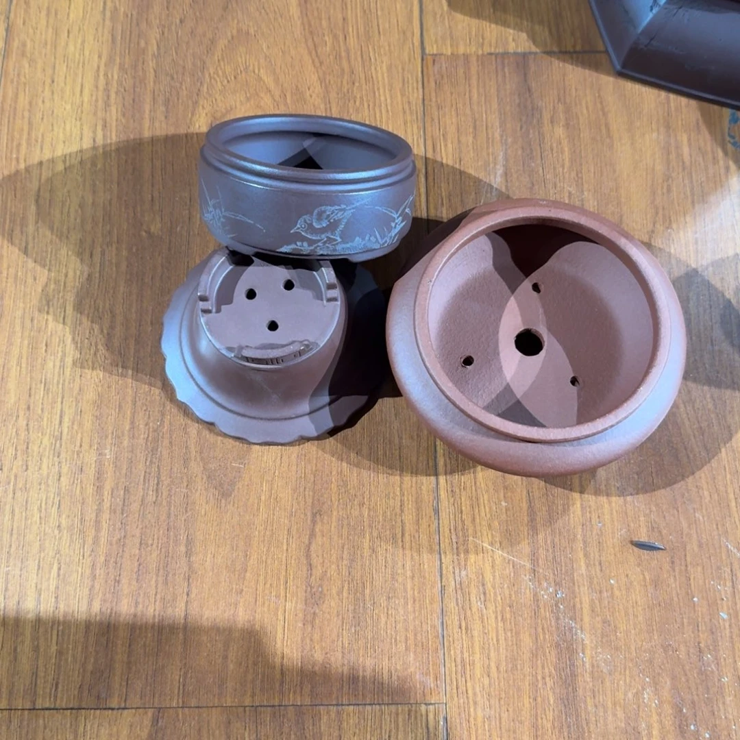 紫砂花盆原矿紫泥