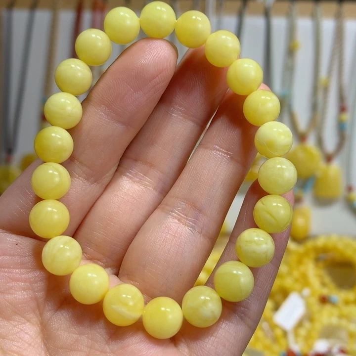 蜜蜡未镶嵌手链8.5mm