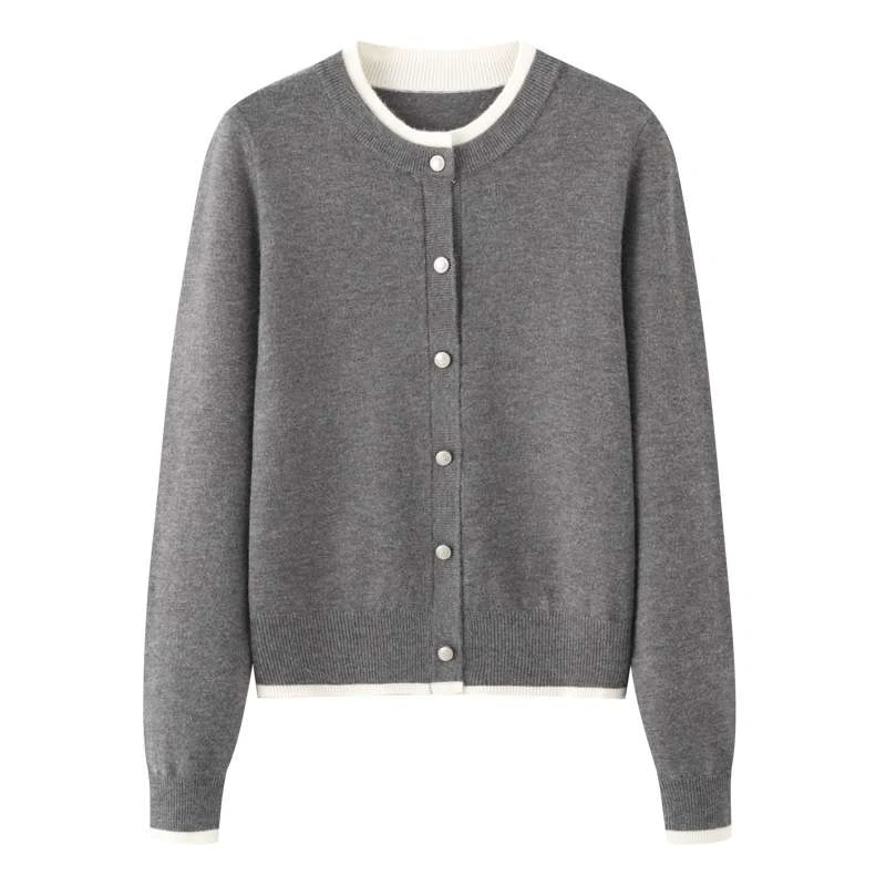 MM3011麦系列新品百搭圆领显瘦灰色针织衫