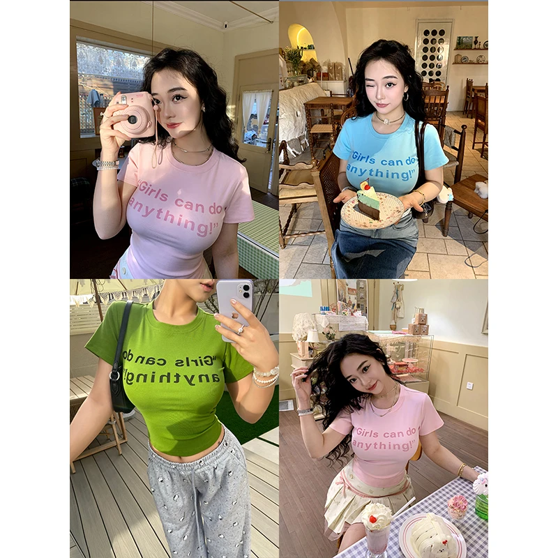 肉装小cherry 权威糖果T恤2.0 修身圆领微胖字母印花短袖上衣多色