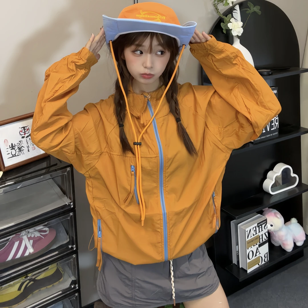 MAYBEYOND ▷ “冰川呼吸孔”轻盈时尚撞色宽松情侣款皮肤衣防晒衣