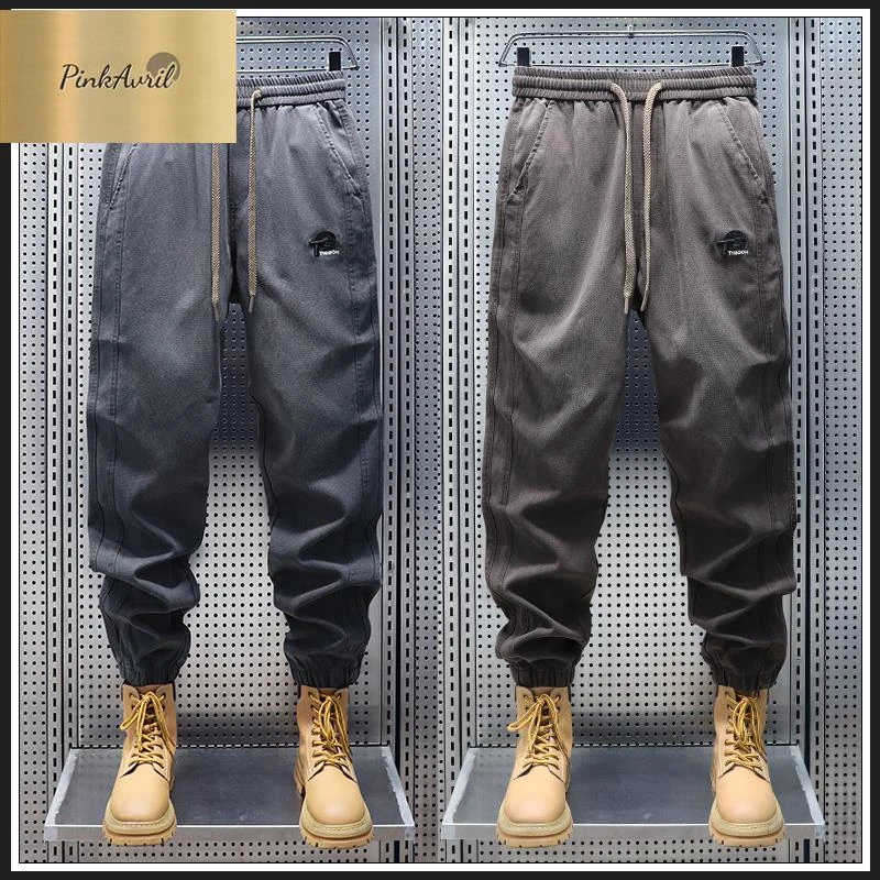 PinkAvril休闲长裤子男士2025秋冬季新款美式潮流宽松百搭束脚运