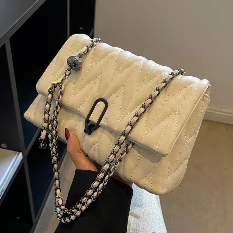 【长25高15宽8cm】2025新款时尚潮流百搭气质菱形单肩斜挎包a010