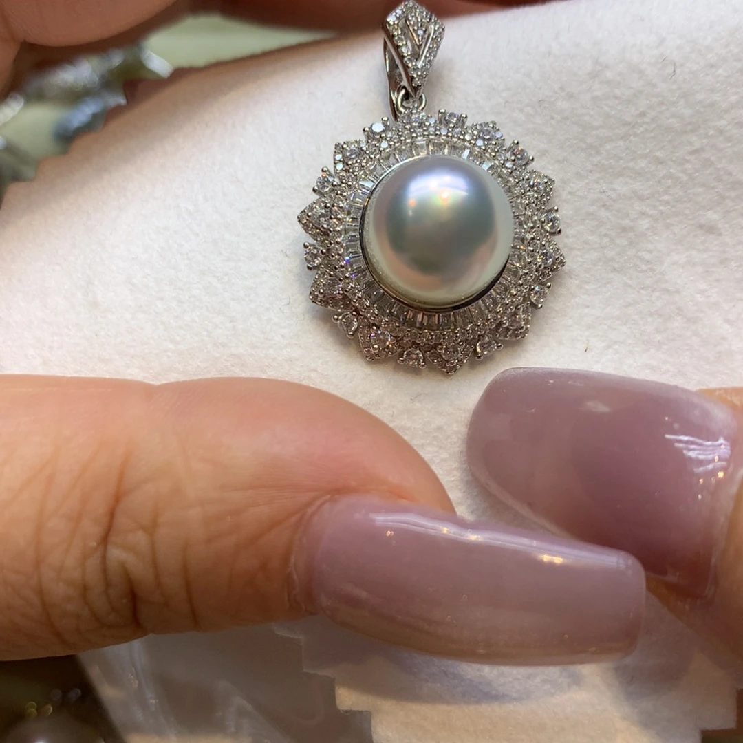 颈饰银S925镶嵌海水珍珠