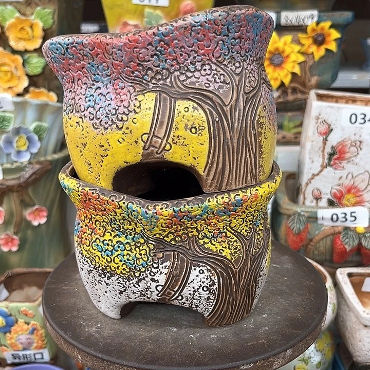 紫砂花盆粗陶材质多肉花盆