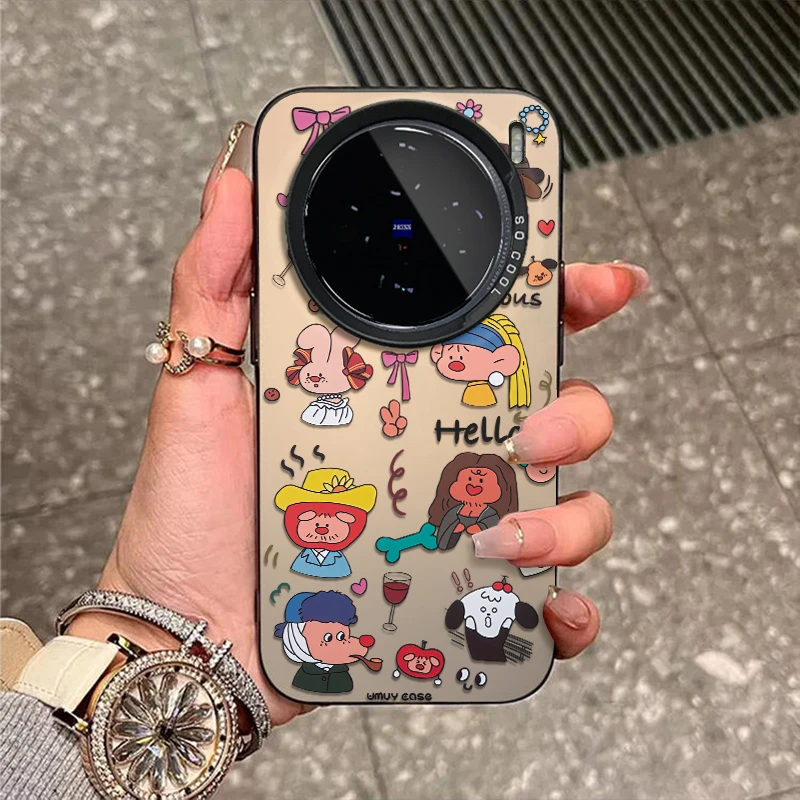 世界名画适用vivox200pro手机壳x100新款x90校园x80防摔x70彩银