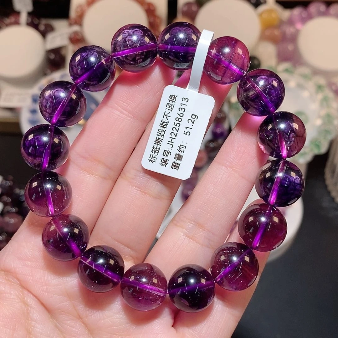 水晶手链未镶嵌佼**气F紫超七13