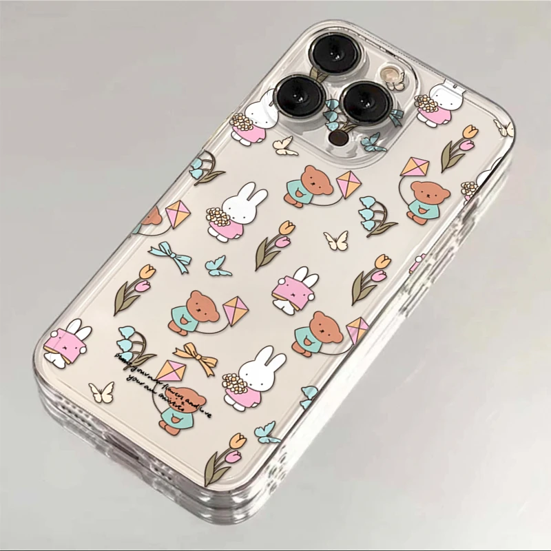 奥菲顿郁金香小兔小熊适用iPhone16苹果手机壳华为vivo小米oppo套