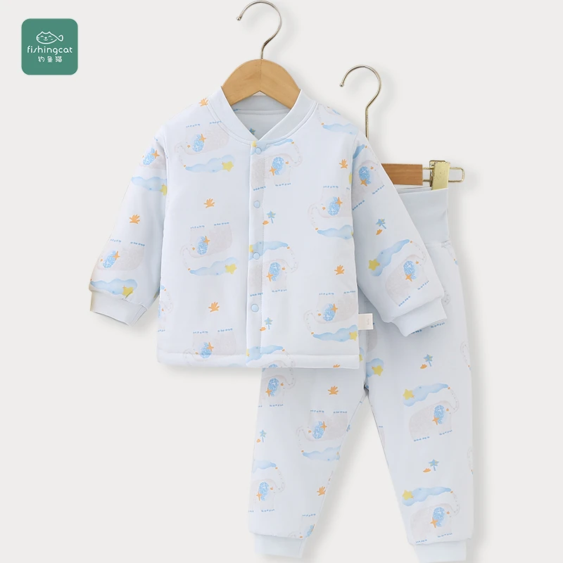 【高腰护肚·保暖套装】宝宝冬季A类加厚棉服夹棉分体套装外出服薄棉