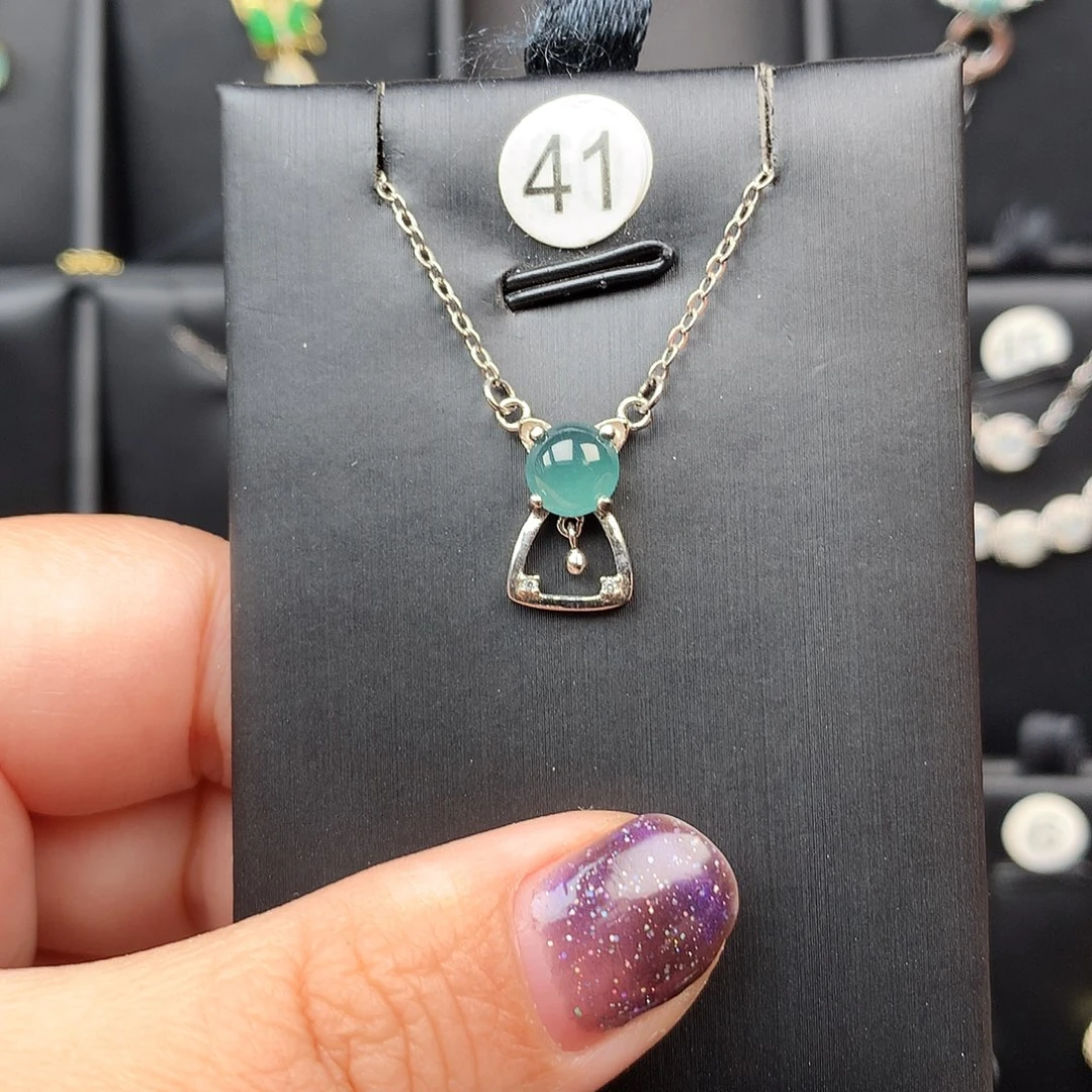 翡翠银S925镶嵌颈饰