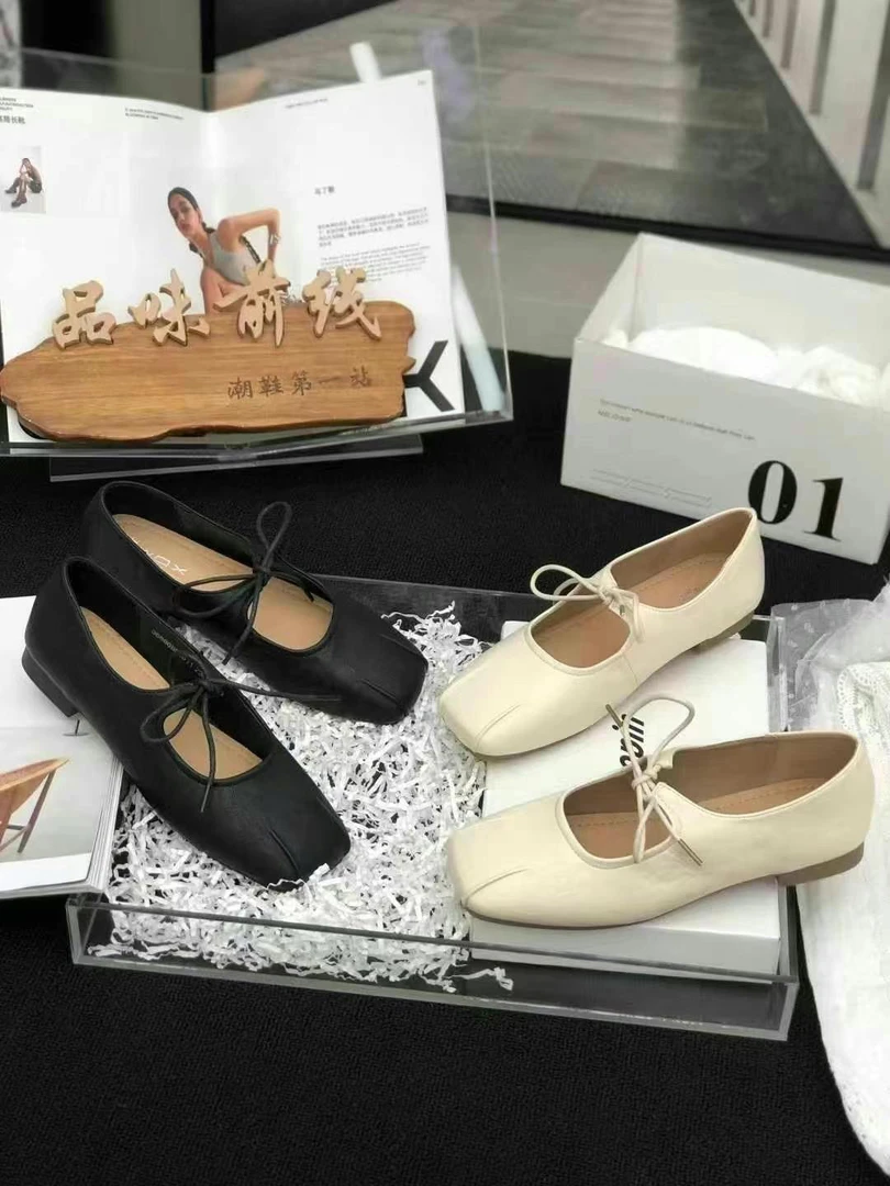 春季四季通用系带方头平底单鞋时尚豆豆鞋复古皮鞋