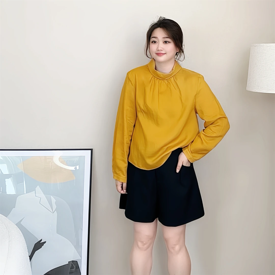 【女王洛克】秋季简约气质洋气减龄小香风宽松显瘦衬衣衬衫女LK8672