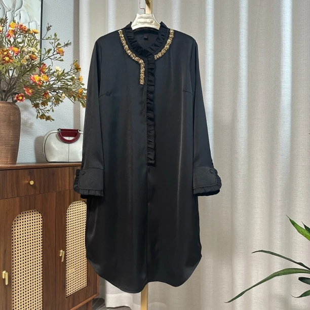 25～7857春夏新款中长款休闲时尚套头款衬衣（衣服长度103厘米）