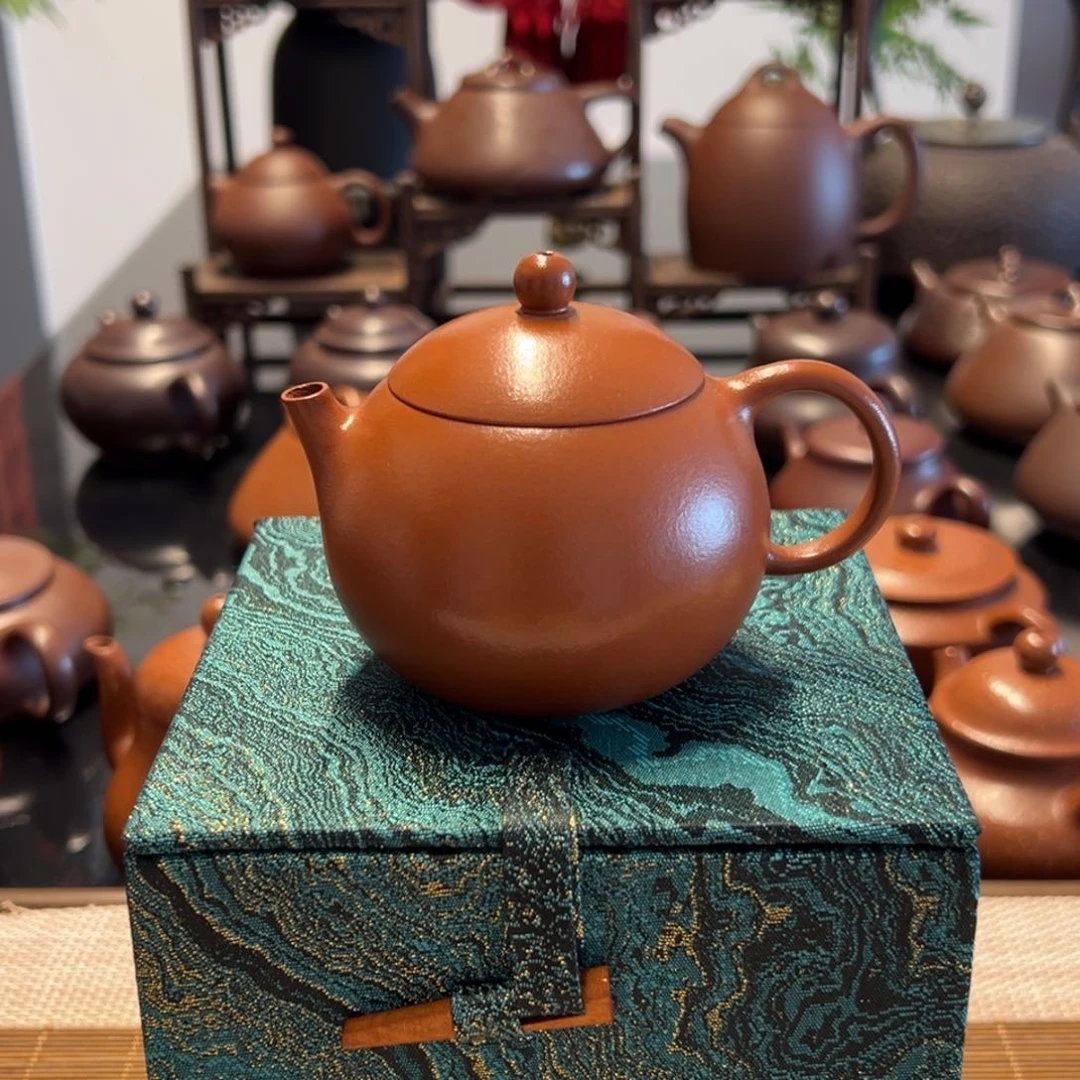 茶壶紫砂精工半手黄降坡翘嘴西施120cc
