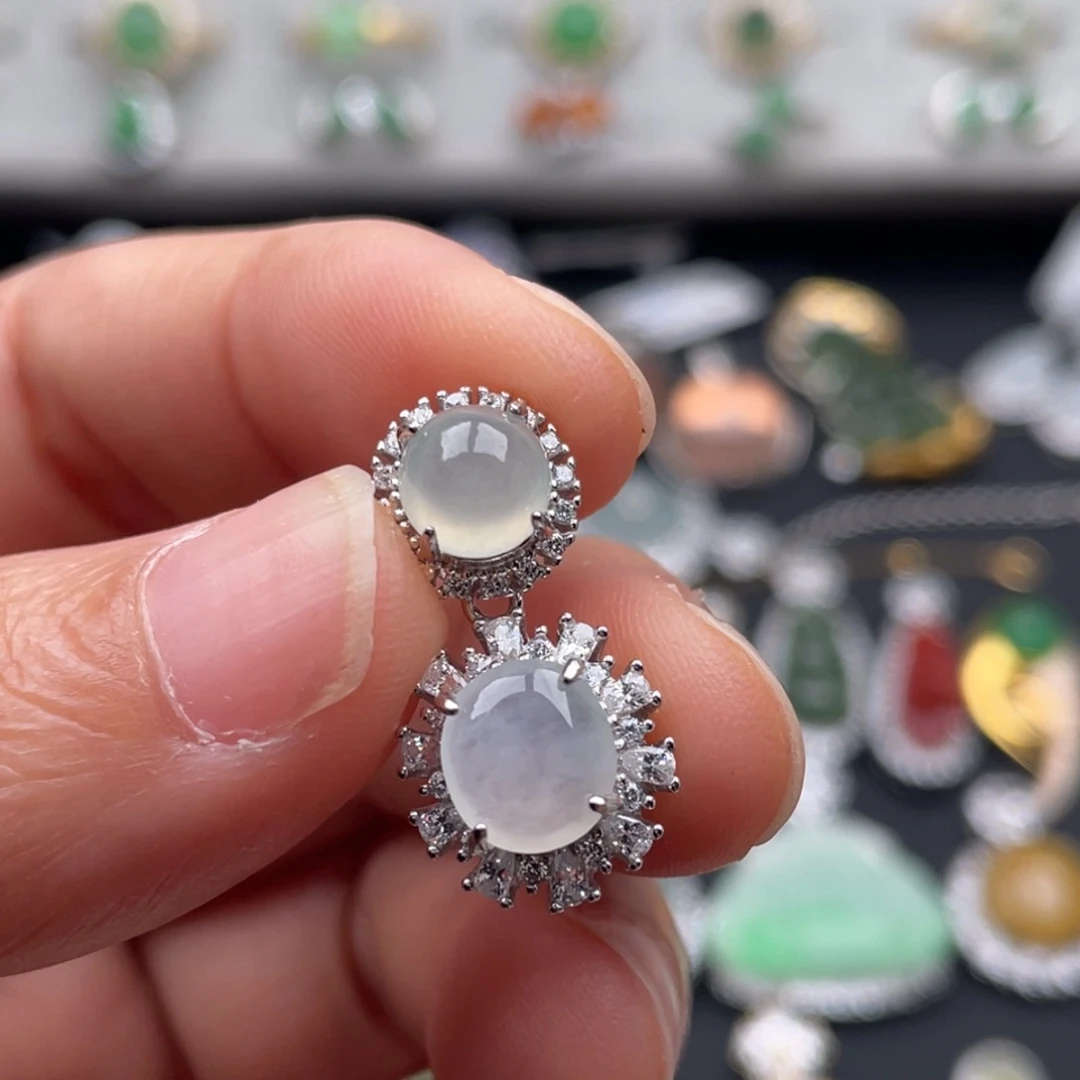 翡翠银S925镶嵌吊坠(不含链)