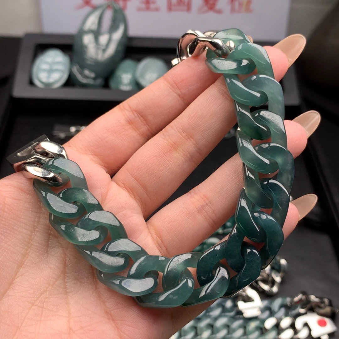 二***酒翡翠未镶嵌手链00005