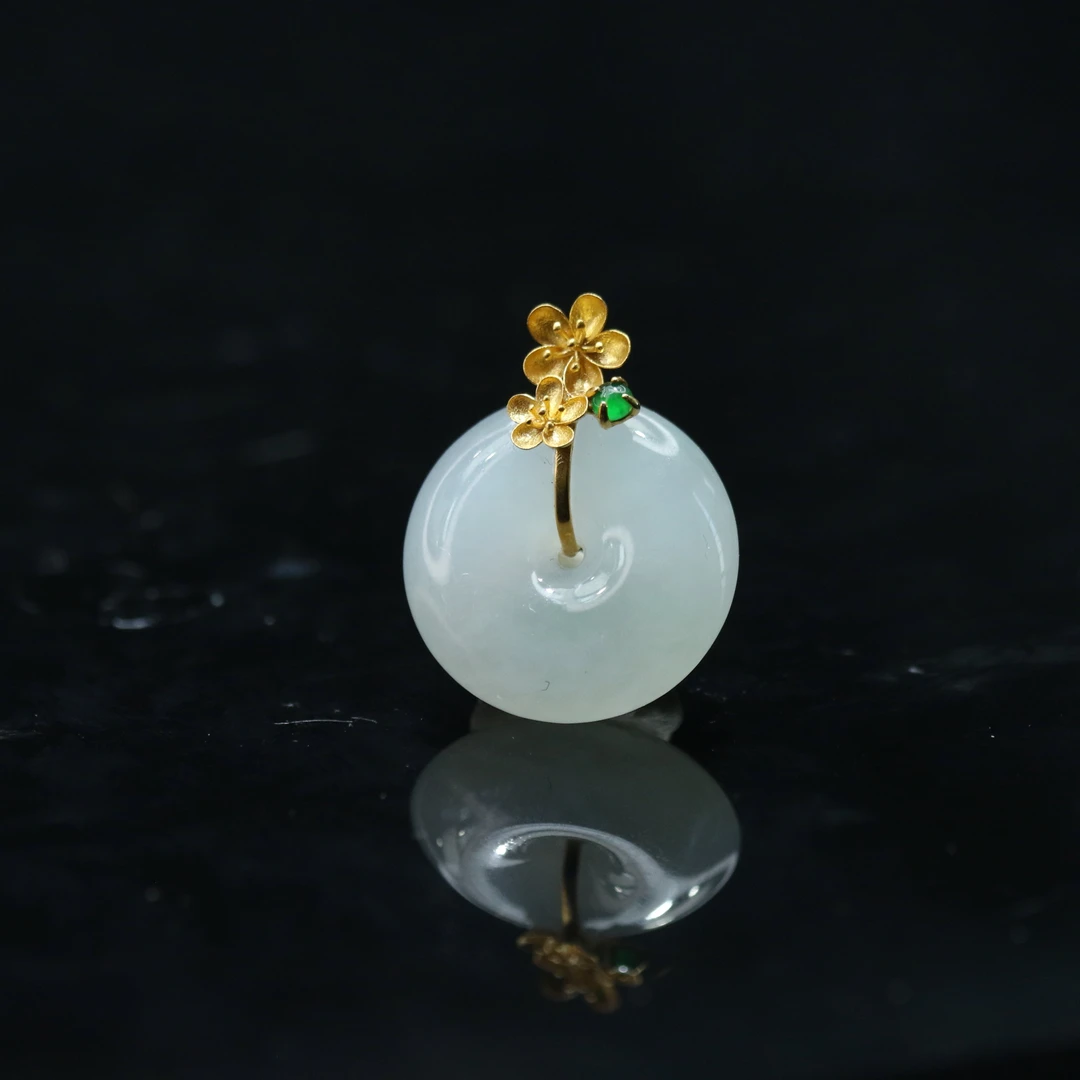 FC44天然缅甸翡翠A货18k平安扣/900032/保利厦门拍卖