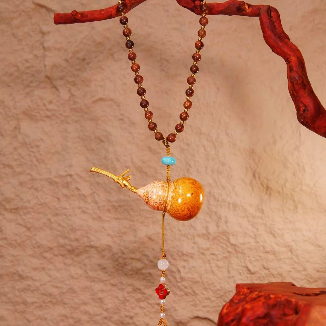 天然犀皮漆大漆小葫芦包挂中式复古流苏挂件车挂中国风