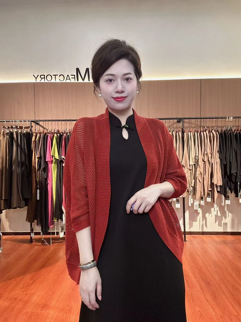 578  麦麦夏季新款  洋气妈妈装薄款气质百搭纯色短袖外搭