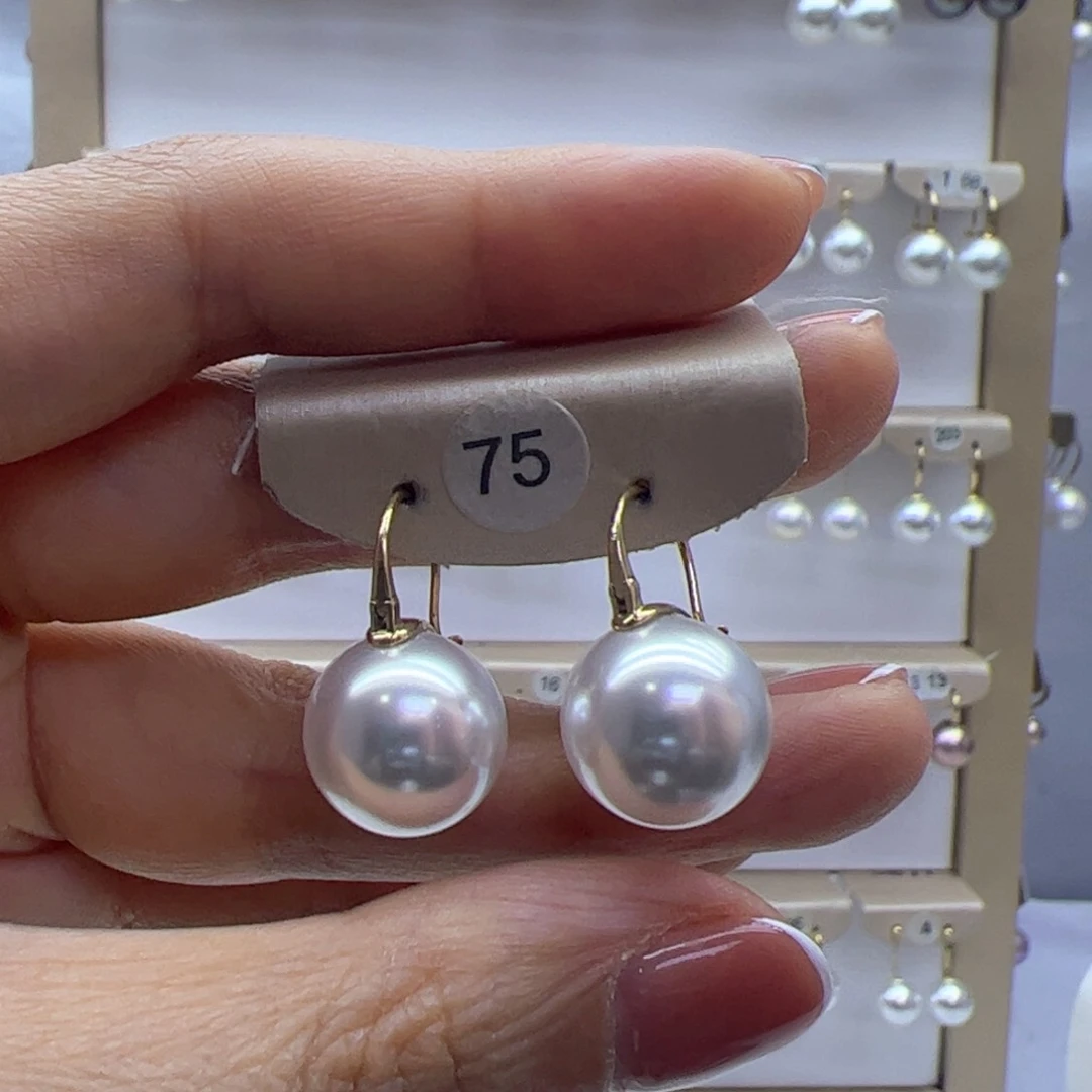 淡水珍珠耳饰18K金镶嵌