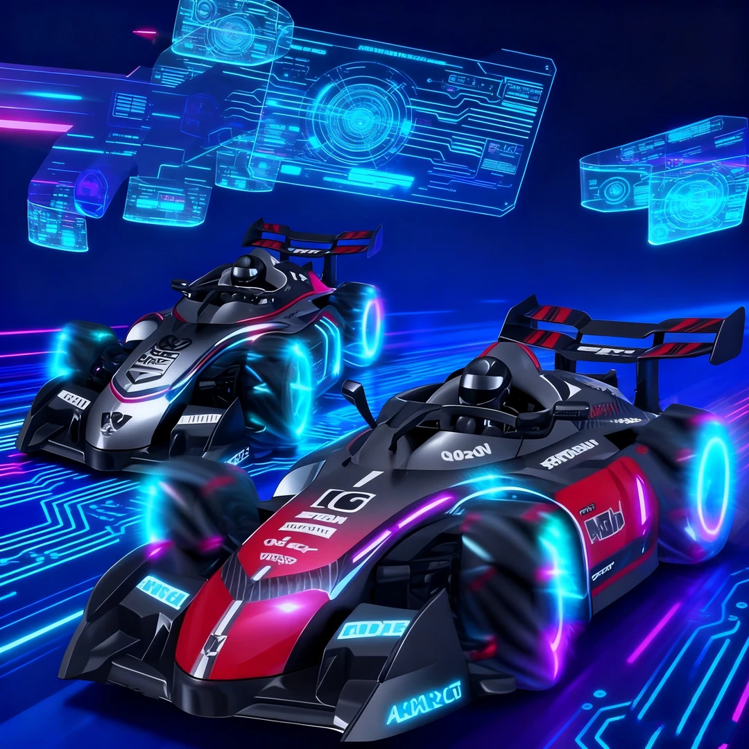 （厂家直销）加大号手势感应遥控赛车F1双喷雾特技漂移四驱越野玩具