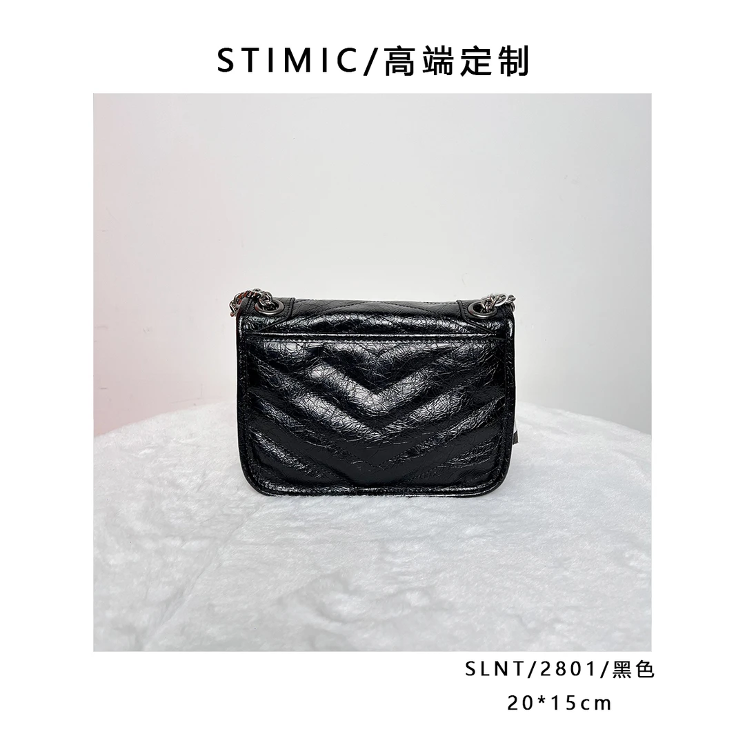 SLNT/2801/黑色paiyuge订制轻奢女士手提单肩斜挎包2801