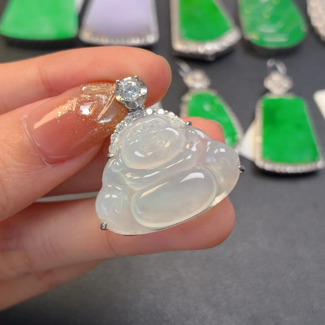 翡翠银S925镶嵌颈饰