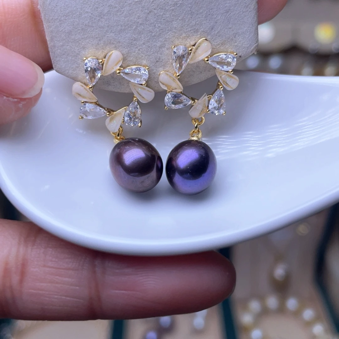 淡水珍珠耳环未镶嵌