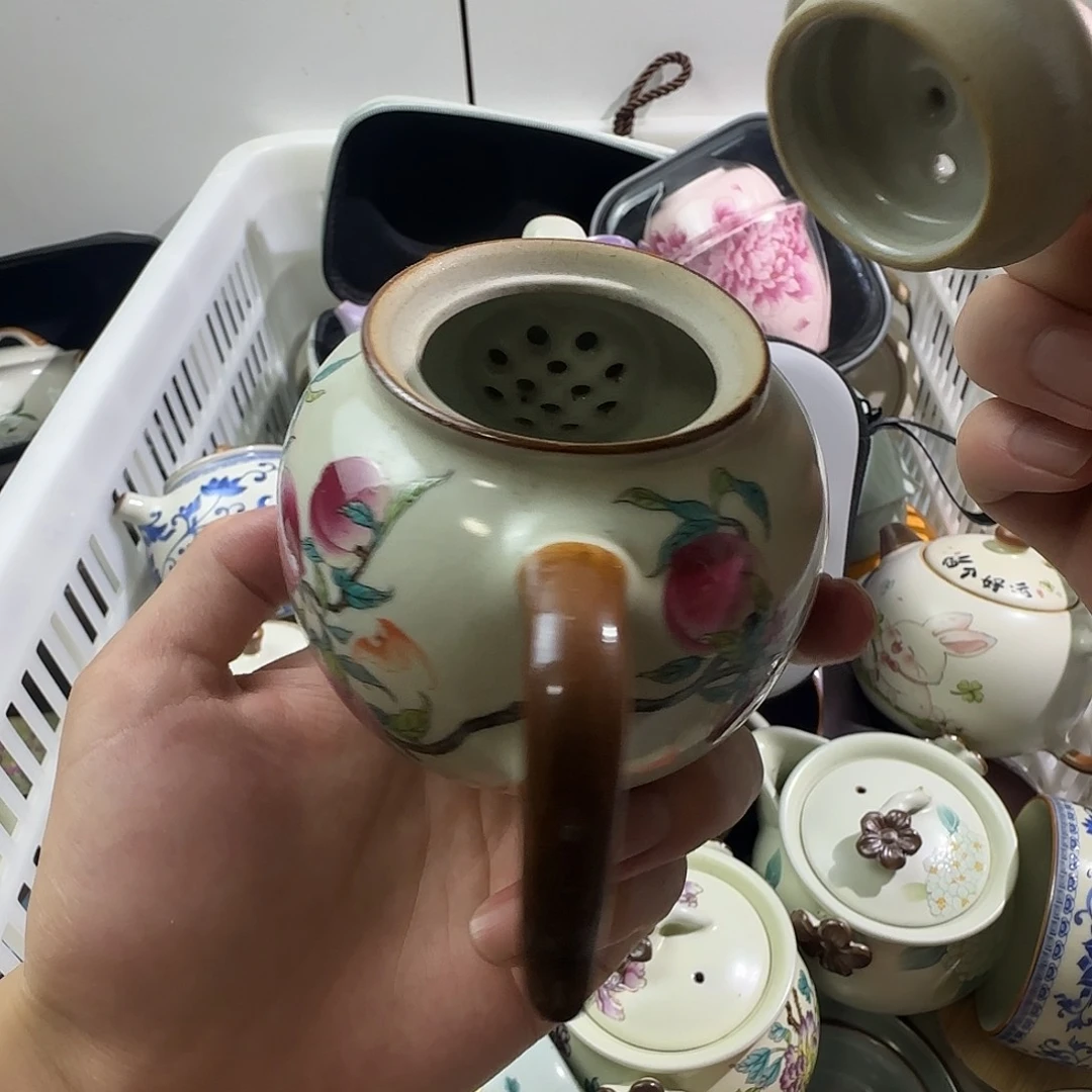 汝窑开片九桃泡茶壶