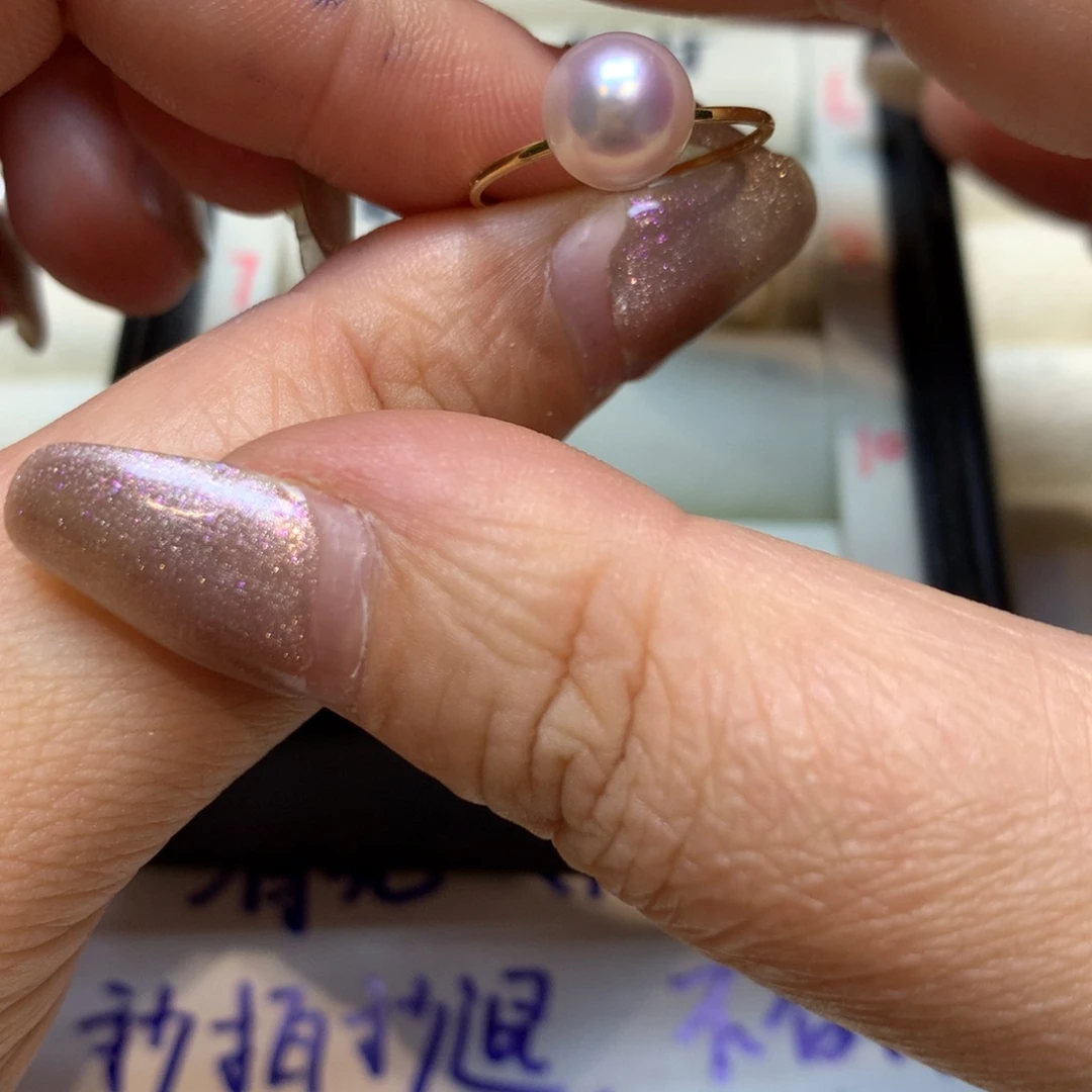 海水珍珠戒指18K金镶嵌