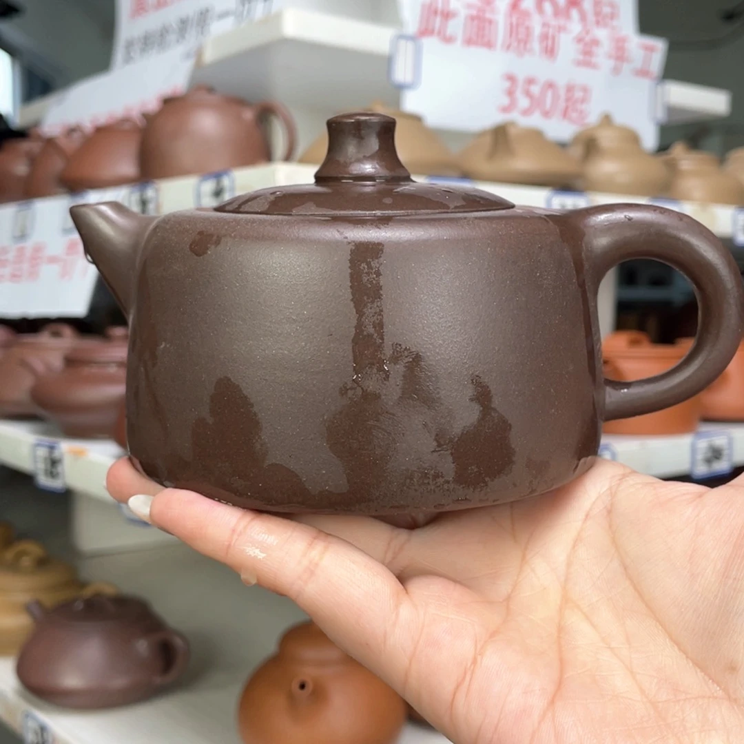 紫砂茶壶紫泥半手320毫升