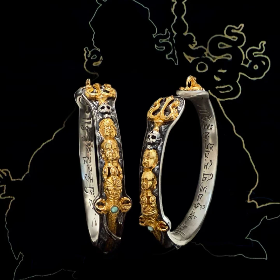 （925银）喜马拉雅山脉莲师天杖手镯银手镯