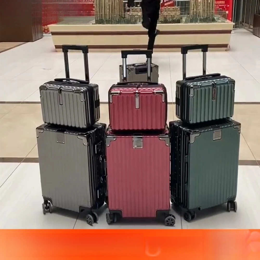 子母箱行李箱女学生大容量铝框登机拉杆箱男24寸新款密码箱可坐人