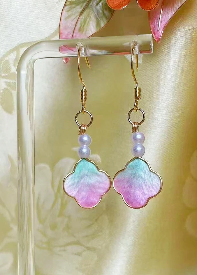 非金属布艺耳饰 轻奢纯手工非遗绒花耳环耳钩耳针925银仙女风时尚