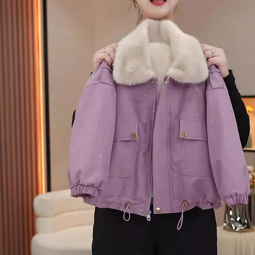 女童外套冬装2025新款洋气儿童秋冬季加绒加厚外套中大童派克服潮