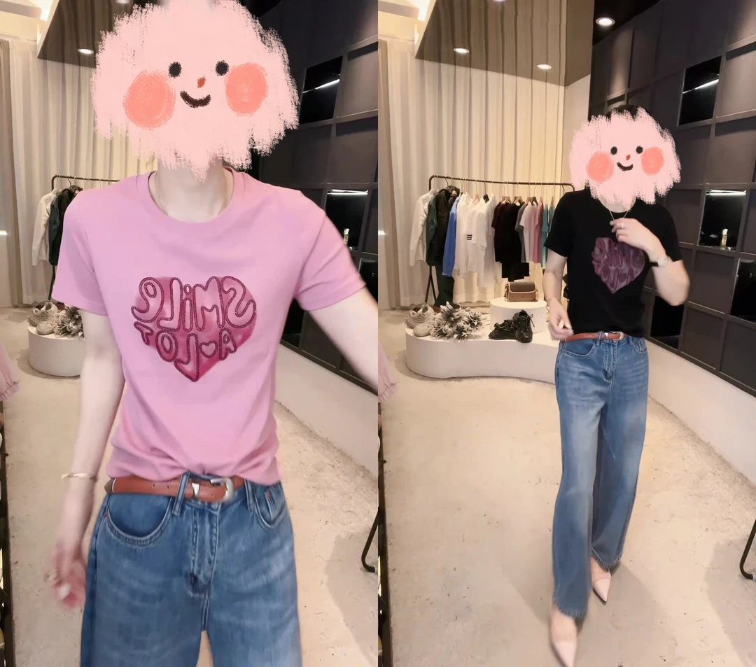 春夏款圆领设计感时尚百搭短袖t显瘦上衣女休闲舒适百搭t