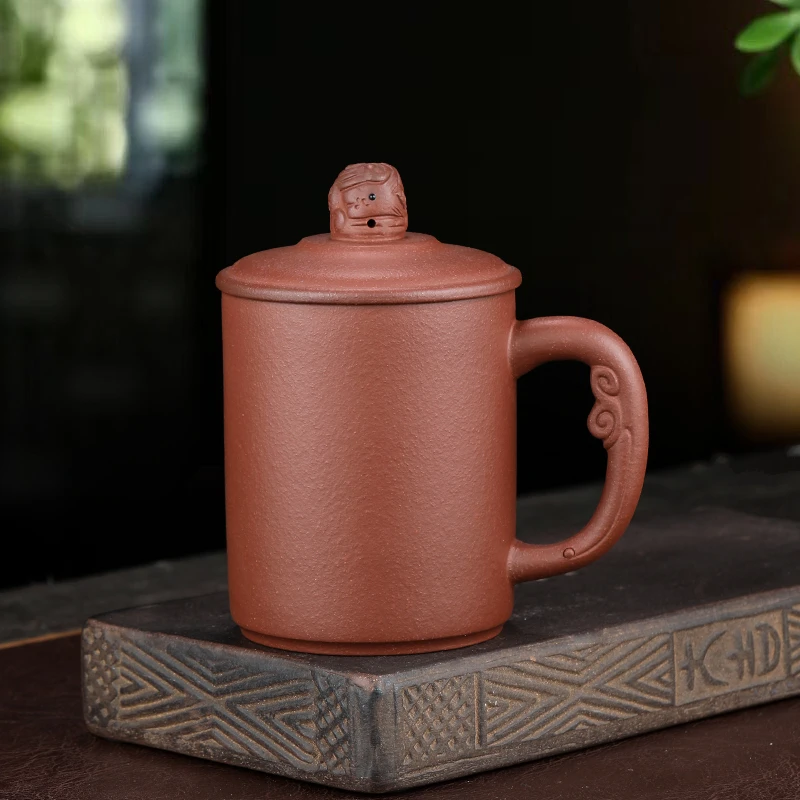 紫砂杯宜兴手工大容量盖杯红降坡上等正宗男女士专用办公喝茶杯子