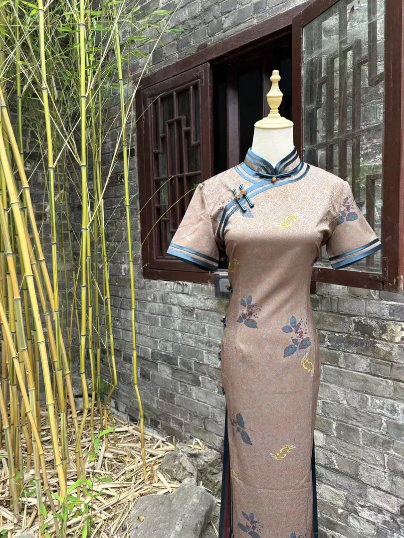 【鱼隐花溪】2025年新中式夏季新款复古百搭日常淑女旗袍