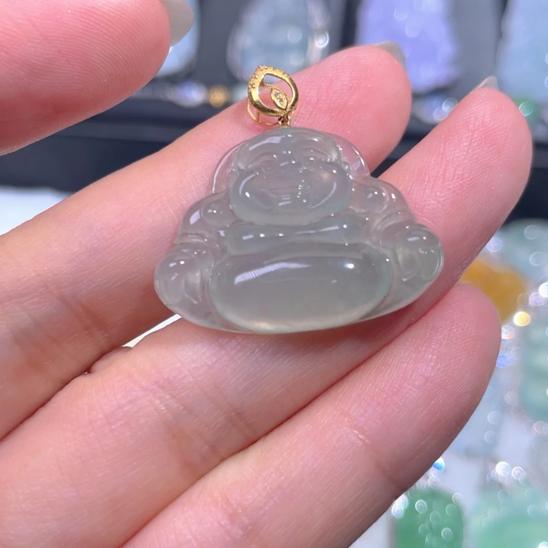 颈饰18K金镶嵌翡翠翡翠