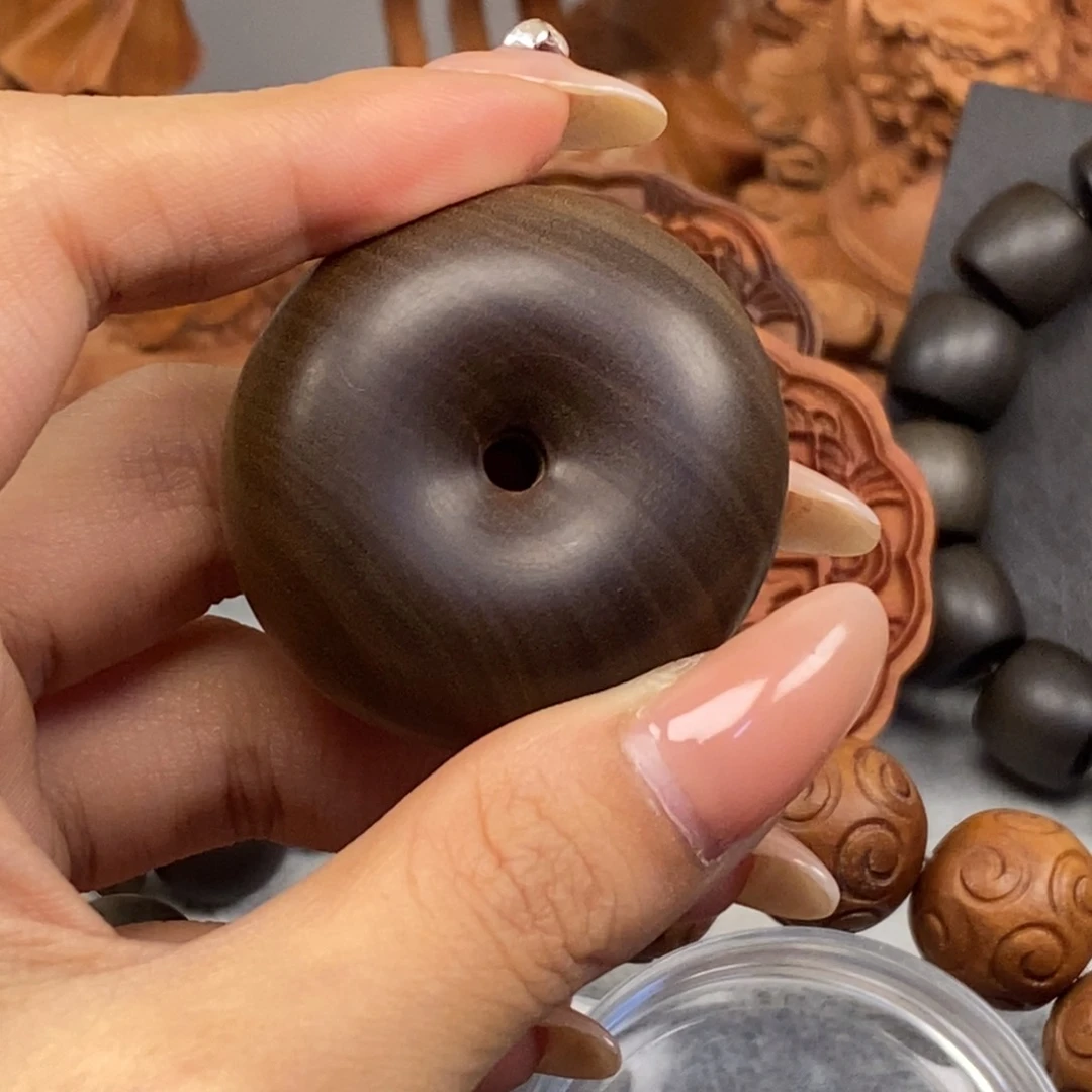 檀香木其他黑肉平安扣 微暇 奶香