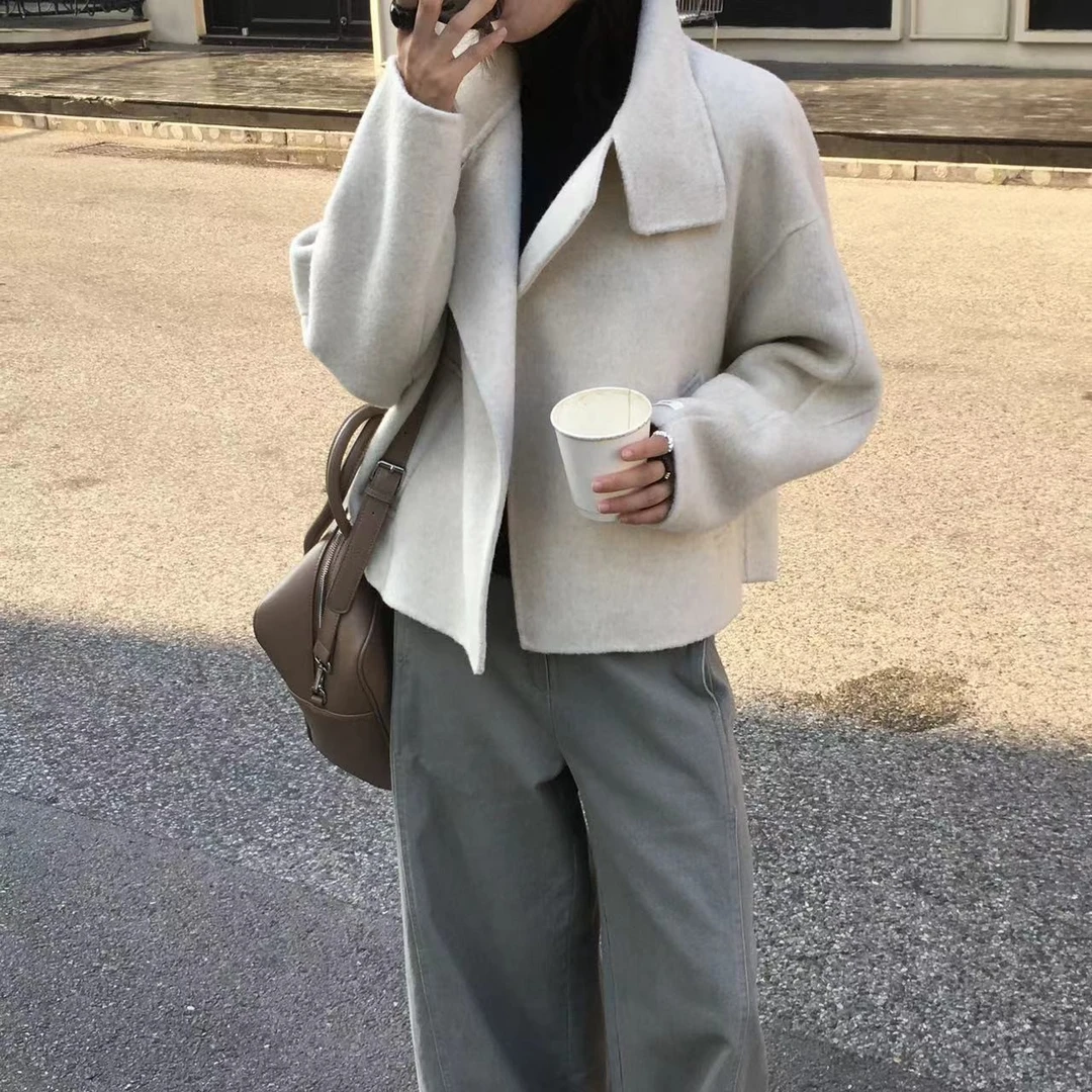 秋冬双面羊毛短款外套6180